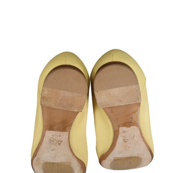 AGL Shoes Womens 37.5 Ballet Flats Fashion Career Monika Cap Toe Leather Yellow - Picture 14 of 16